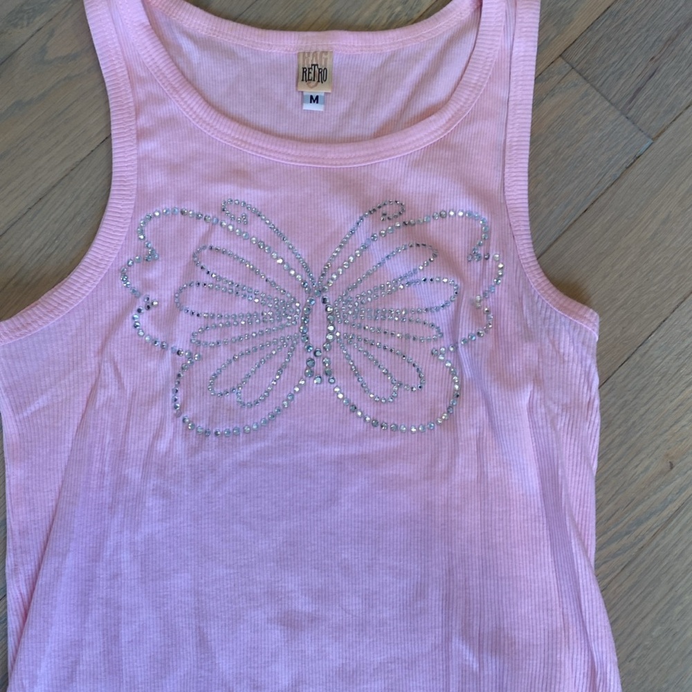 Retro Light Pink Ribbed Tank Top - Picture 4 of 4